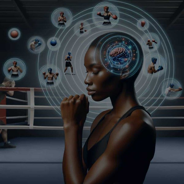 Quels sont les exercices de visualisation spécifiques à la préparation d'un combat de boxe pour améliorer la concentration?