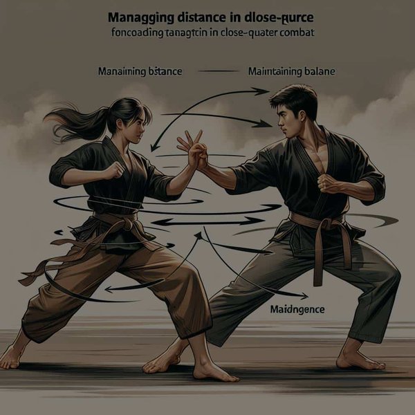 Quelles sont les techniques de gestion de la distance en combat rapproché apprises en Jeet Kune Do?